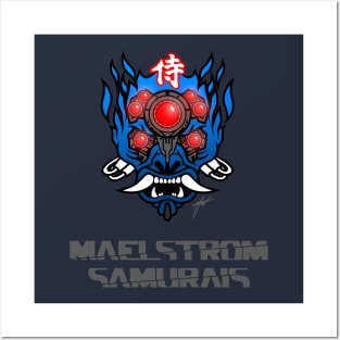 Maelstrom Samurais - Blue Oni Posters and Art